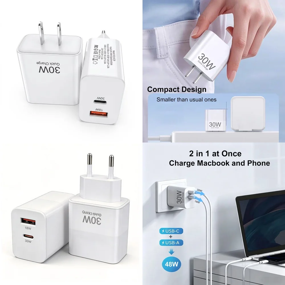 carregador-rapido-30w-pd-qc-com-porta-dupla-plugue-eua-ue-carregamento-inteligente-e-seguro-para-iphone-17-16-15-pro-max-samsung-s26-s25-s24-plus-ipad-air
