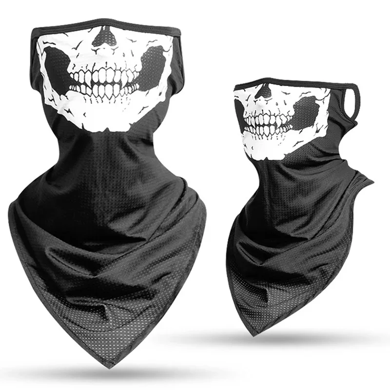 Windproof Cycling Neck Face Cover for Men Women Multifunctional Tube Bandana Earloops Skull Face Bandana Breathable Anti-UV Mask