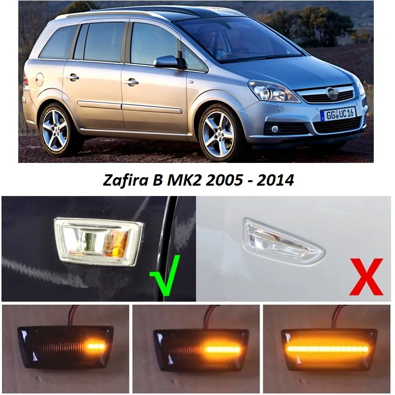 Dynamic LED Indicator Side Marker Signal fit for Opel Vauxhall Corsa D S07 Zafira B A05 Meriva B S10 Car Styling Accessories