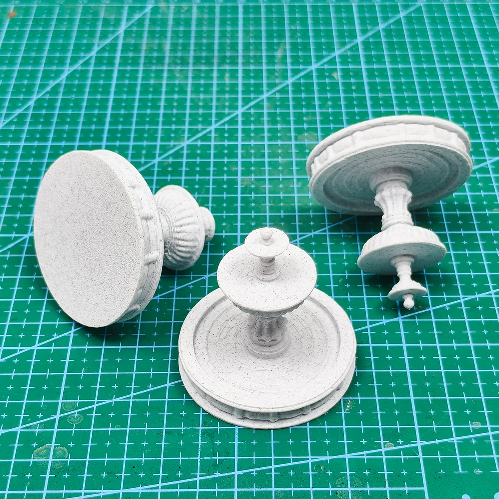 2PCS Miniature Fountain Model Toys Fairy Garden Micro Landscape Decor Artificial Dollhouse Craft Ornaments Diy Accessories