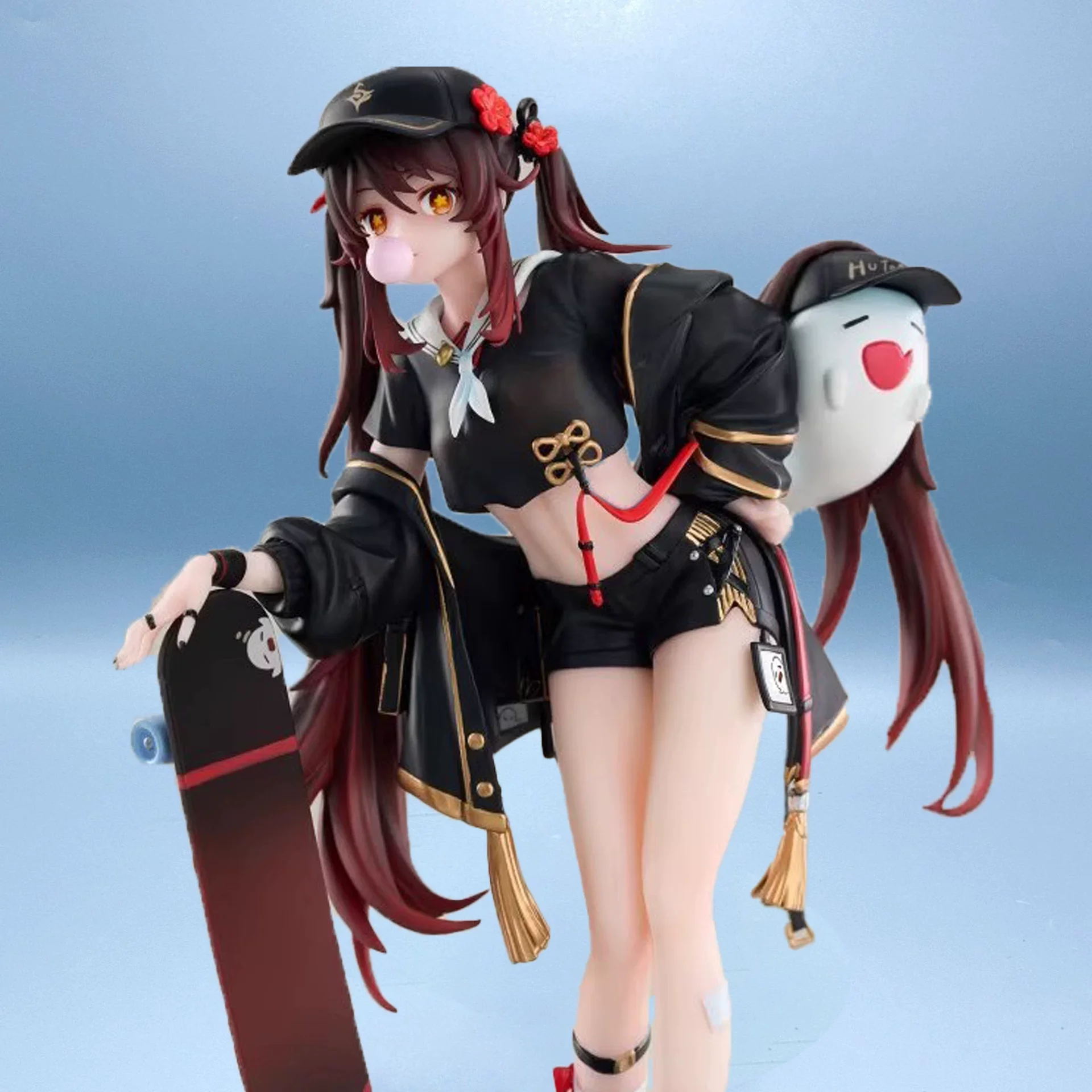 

Genshin Impact Hu Tao Anime Action Figure Skateboard Girl Model Doll Desktop Decor Gift Collectible Statue Toys For Anime Fans