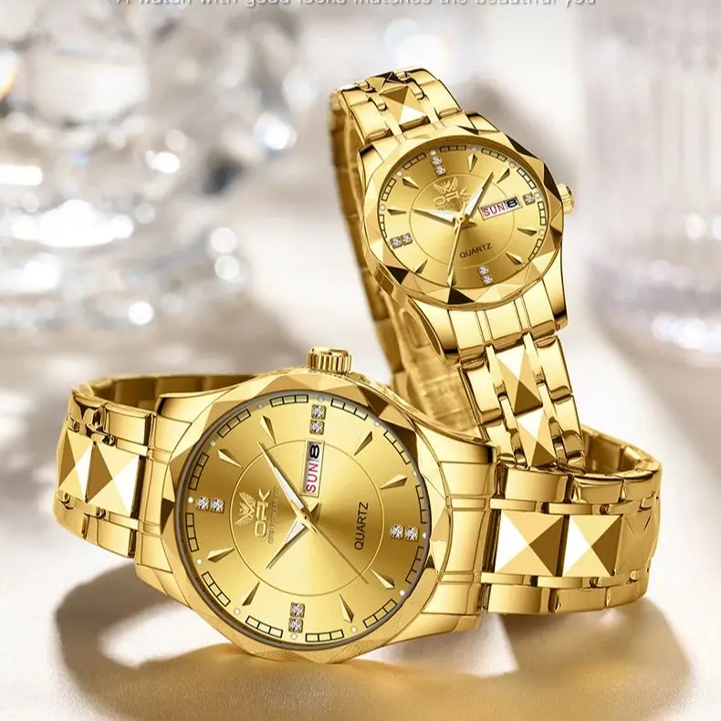 OPK Quartz Watch Ladies Luxury Top Brand Stainless steel Waterproof Glow Wristwatch