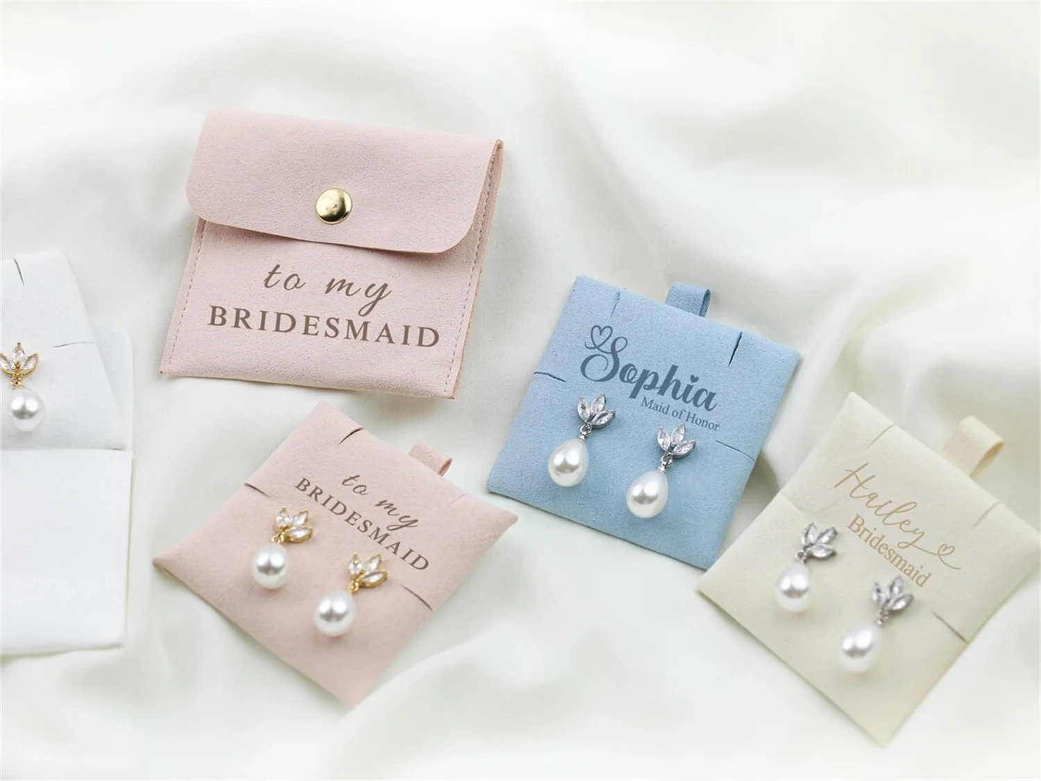 

Bridesmaid Earrings 18k Gold Plated Bridesmaid Pearl Knot Earrings | Tie the Knot Bangles Bridesmaid Gifts Earrings Bridesmaid J