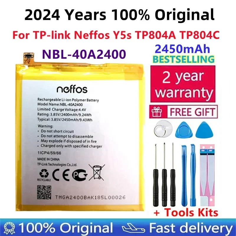 

New 2450mAh High Quality NBL-40A2400 Battery For TP-Link Neffos Y5s TP804A TP804C Cell Phone Battery +Tools Kits