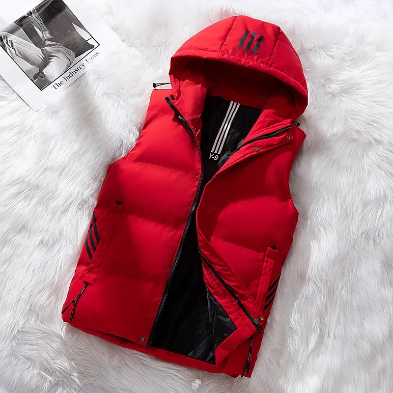 Men's Fashionable and Casual Hooded Down Vest Winter New Style Fashionable Versatile Comfortable Fabric Casual Down Vest