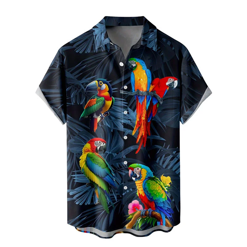 Men\'s Hawaiian shirt pattern shirt 3D printed short sleeved summer beach shirt casual vacation comfortable and breathable