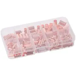 250Pcs 7 Sizes Wire Ferrules Kit Durable Non Insulated Butt Connectors Crimp Connectors Electric Power