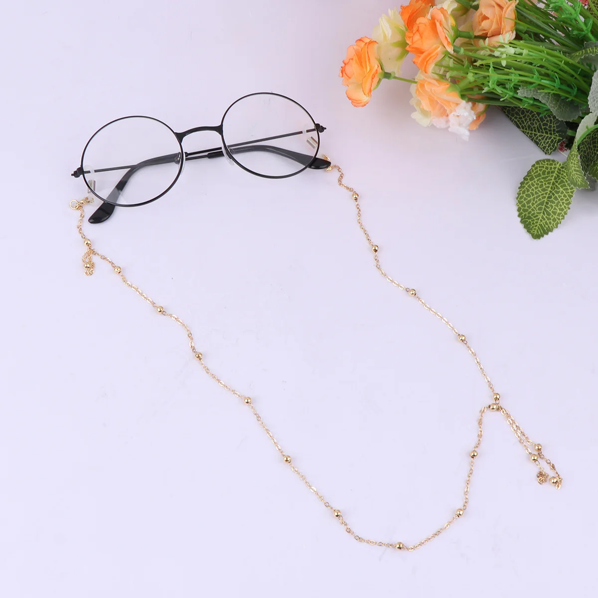 

2Pcs Alloy Eyeglass Chain Fashion Glasses Holder Strap Eyewear Retainer Safety Cord Prevent Falling for Reading Sunglasses