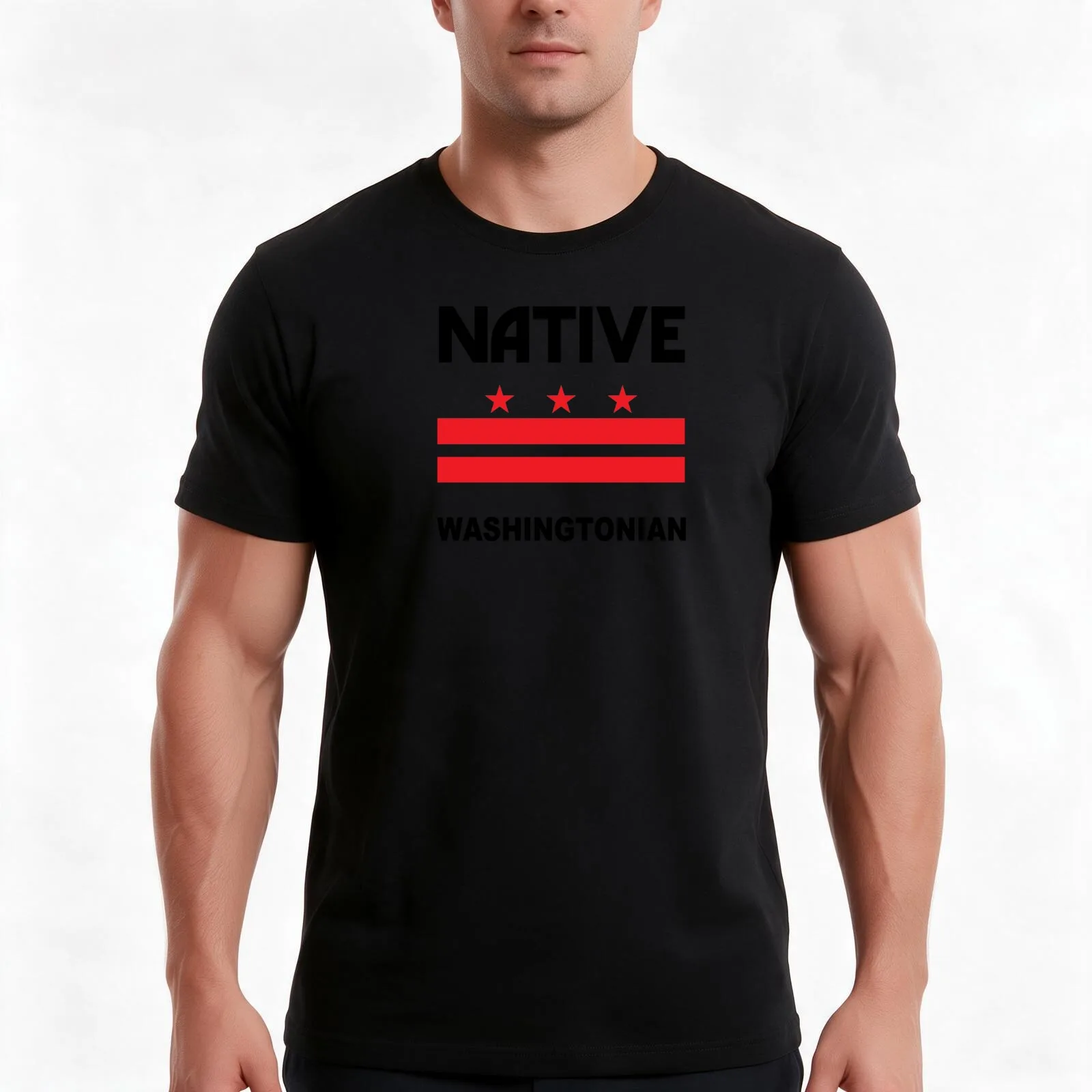 Native Washingtonian T-Shirt, Summer Casual Cotton Tee, Oversized Streetwear Tops, Vintage Graphic Print, Loose Fit Short Sleeve