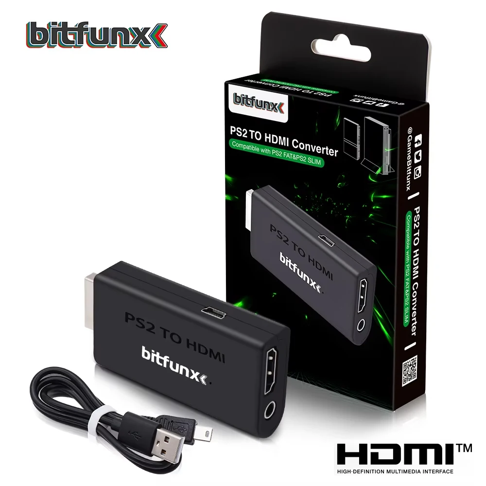 Adaptateur HDMI audio vidéo HD pour Sony Playstation 2 avec sortie 3,5 mm