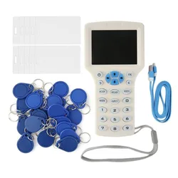 10 Frequency RFID Card NFC Reader Writer Module Copy M113.56MHZ Encrypted Duplicator Programmer USB NFC UID Tag Key Card Hot