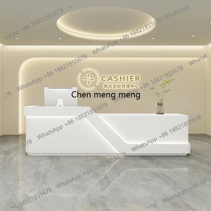 Cashier Table Counter For Salon Furniture Luxury Modern Reception Desk Beauty Center Lectern Simple Storage Recepcja Barber Shop