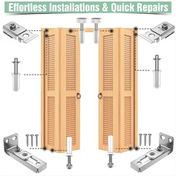 Dubbelgevouwen Deur Hardware Reparatie Kit - Hardware Kit Voor 2.22Inch Tot 2.54Inch Track, Opvouwbare Zak Deur Vervangende Kit Accessoires