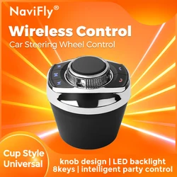 Volante per Auto Wireless a forma di tazza universale con luce a LED pulsanti di controllo a 8 tasti per lettore Radio multimediale automatico Android