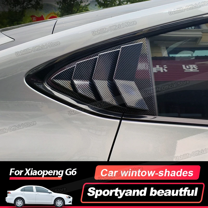 

Углеродное волокно/глянцевый черный для Xiaopeng G6 2023 2024, Автомобильный задний жалюзийный окно, боковой затвор, крышка, отделка вентиляционного отверстия, совок, шторы, оболочка