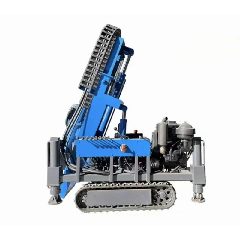 Solar photovoltaic crawler self propelled spiral pile drilling machine diesel hydraulic drilling machine