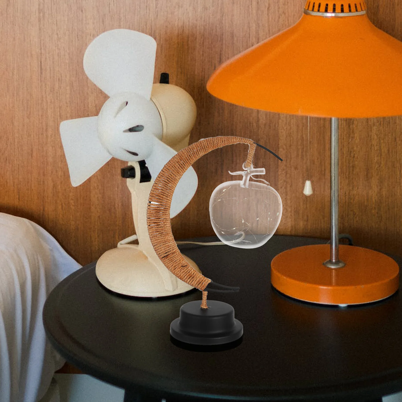 Linterna decorativa luces nocturnas dormitorio moderno escritorio Luna habitación de niños lámpara de mesa de cristal LED iluminación de ambiente única