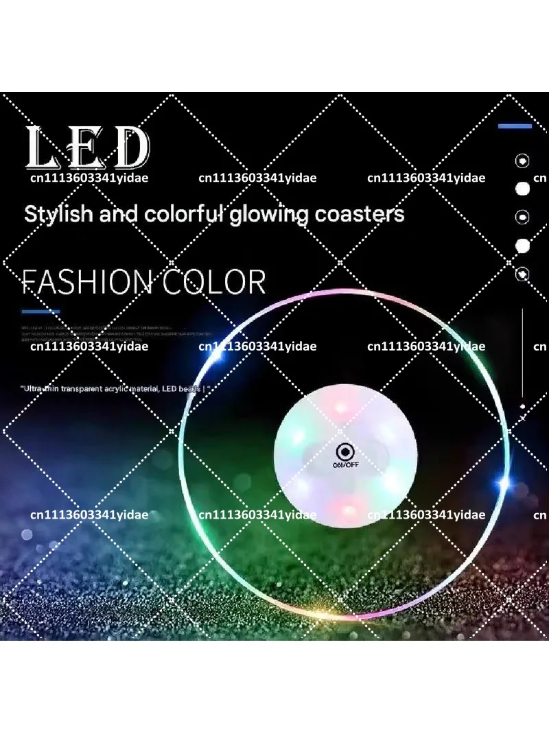 transparent led illuminated coaster, bar cocktail coaster, cocktail cocktail shaker, illuminated lamp holder, milk atmosphere