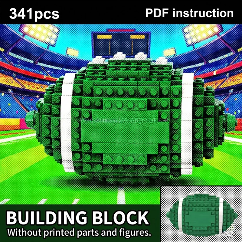 

Реплика мяча для американского футбола в цветах команды MOC (зеленый и белый), модель для демонстрации