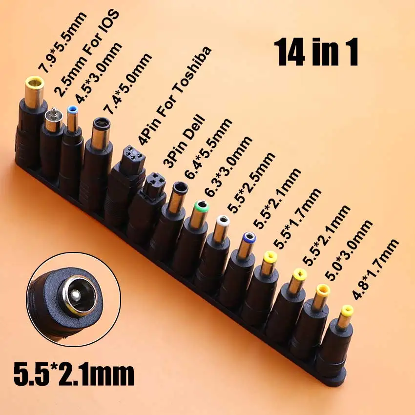 Universeller 5,5x2,1mm DC-AC-Stromstecker-Adapter-Set (Buchse auf Stecker) für Lenovo Laptop-Notebook-Ladeanschluss. – Detail 7