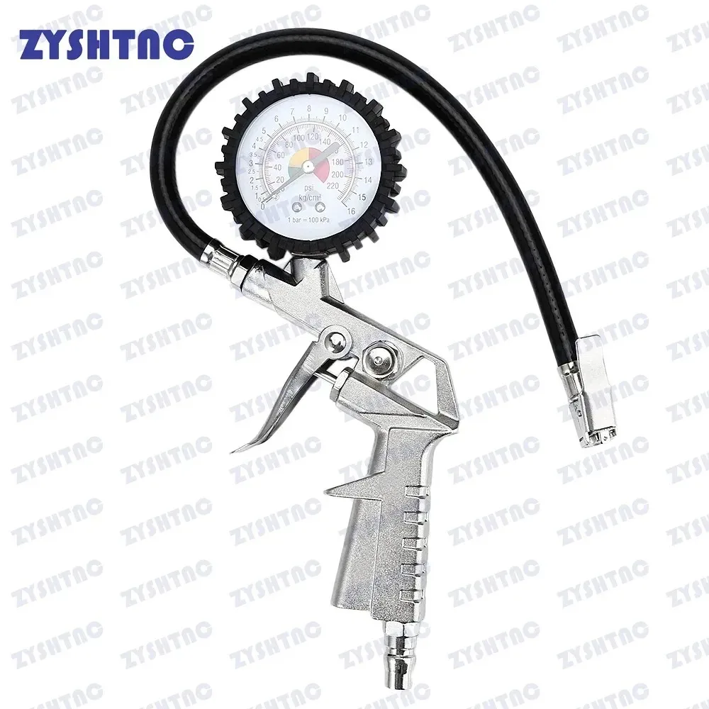 0-220/0-16BarPsi Car Tire Pressure Gauge Pressure Gun Type For Air Compressor Auto Motorcycle SUV Inflator Pump Tire Repair Tool