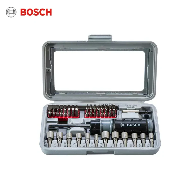 Bosch Professional Multi-Function Chrome Vanadium Steel Forging Ratchet Hexagon Socket Screwdriver Combination Tool Set 46pcs