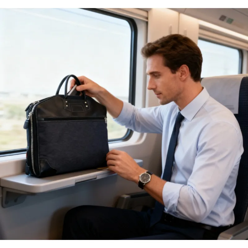 

Nylon Waterproof Suit Storage Bag, Foldable Travel Garment Bag with Zipper & Handle