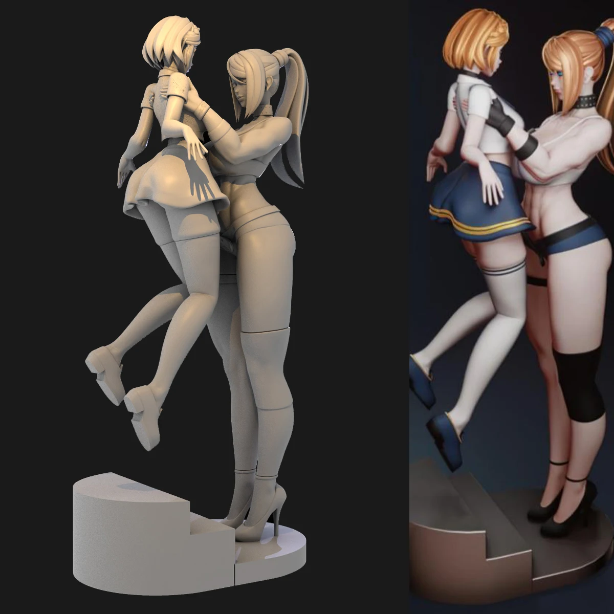 1/24 Scale Die-cast Resin Figure Model Assembly Kit Character Model Motorcycle Bully Girl Unpainted And Needs To Be Assembled