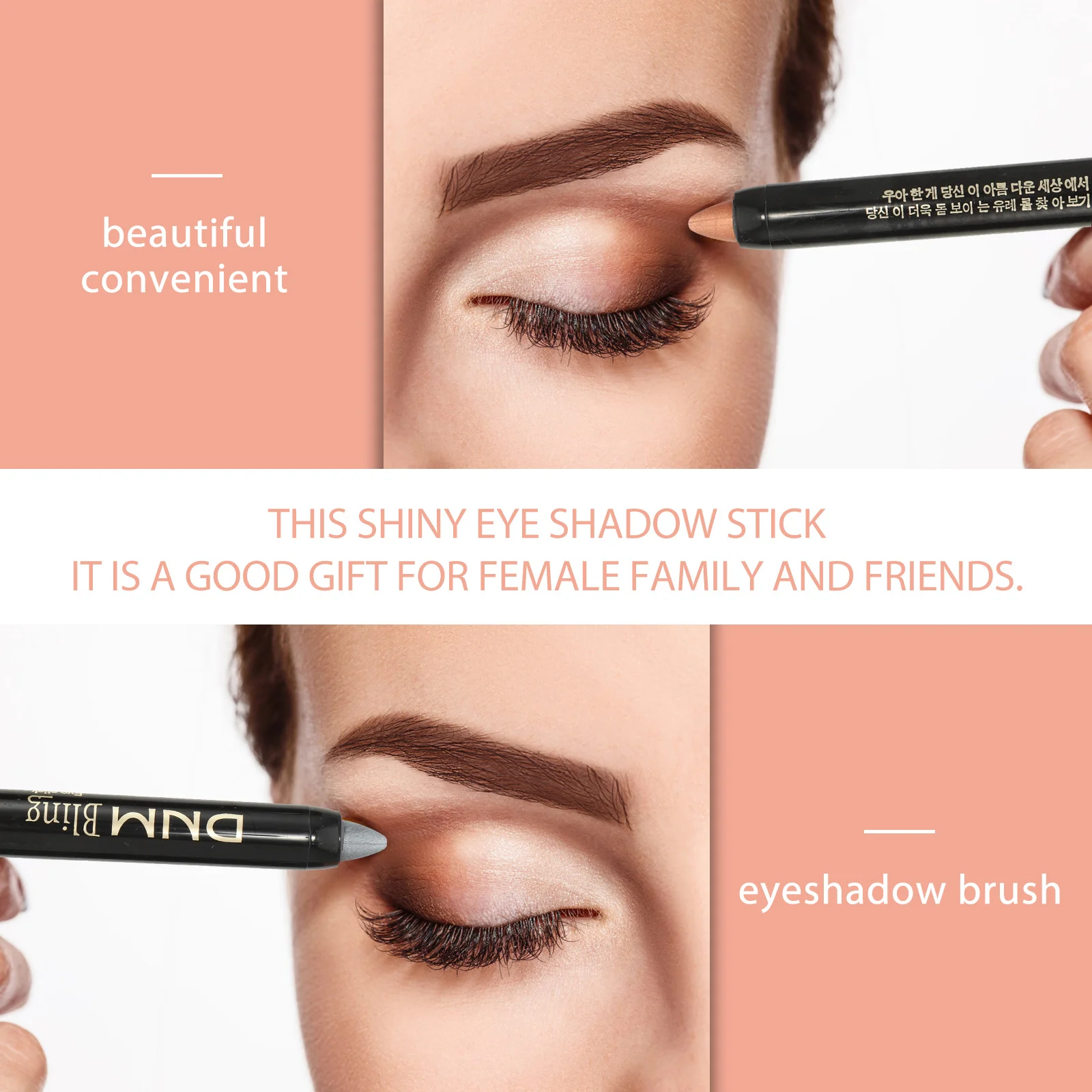 5Pcs Eyeshadow Pen Colorful Glitter Shimmer Smooth Long-Lasting Makeup Tool for Women Easy to Use Portable Girl