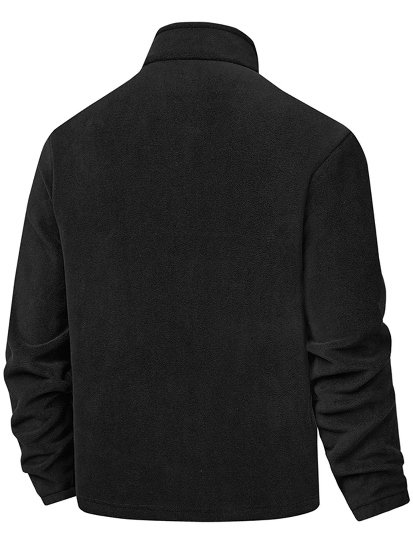 Chaqueta deportiva de otoño e inviernoTop ajustado para hombre, tela de poliéster, parte delantera con cremallera, chaqueta de color sólido, chaqueta polar para hombre