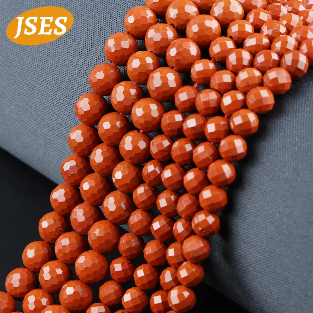 AA Natural Red Jasper Jade Faceted Beads for Jewelry Making DIY Bracelets Accessorries 15 inches Strand Beads Wholesale 6 8 10mm