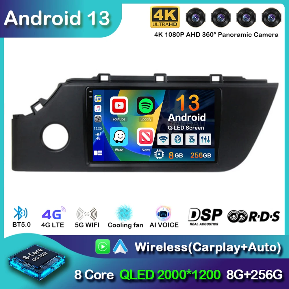 

Android 13 Stereo 2 DIN Car Autoradio For KIA RIO 4 X-line 2020 2021 2022 GPS Navigation Multimedia Player Audio Tap Recorder 4G