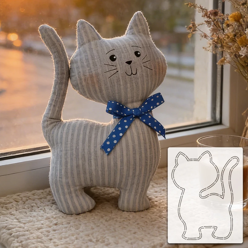 Cute Cat Quilting Template for DIY Projects