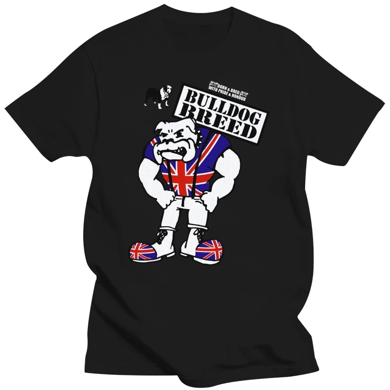 New Mens T Shirts Mens Skinhead Bulldog Breed Union Jack T-Shirt Oi Ska Trojan 90 Skins Boots 100% Cotton Brand New