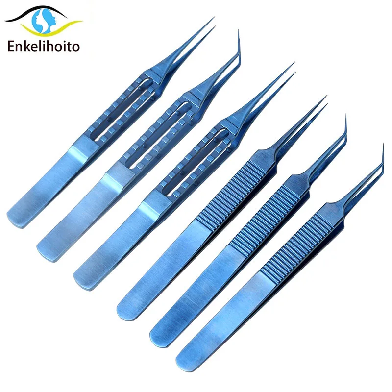 Titanium alloy hair implanted tweezers implanted and transplanted, microscopic instruments, fine straight curved teeth