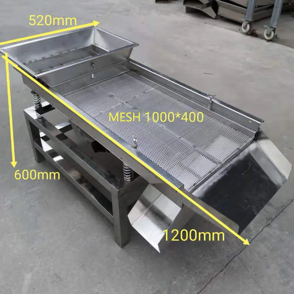 100*40cm Electric Linear Vibration Sieve Screen 220V 110V Stainless Steel Vibration Separator for Particle Screening and Grading