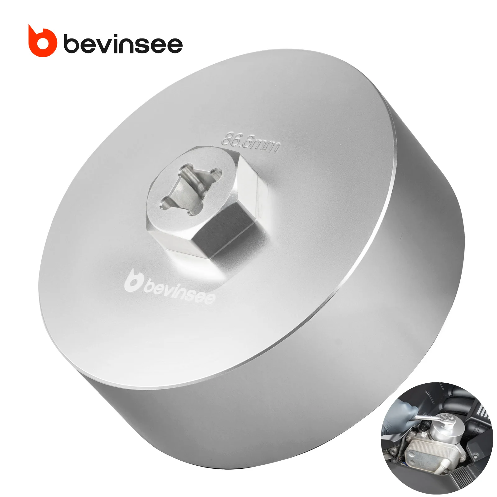 BEVINSEE Oil Filter Wrench for BMW N20 N52 N55 N54 F10 E90 F30 E60 F25 E70 F15 E83 E92 F20 F21 E91 F31 F34 E87 E61 F11 E84 F22