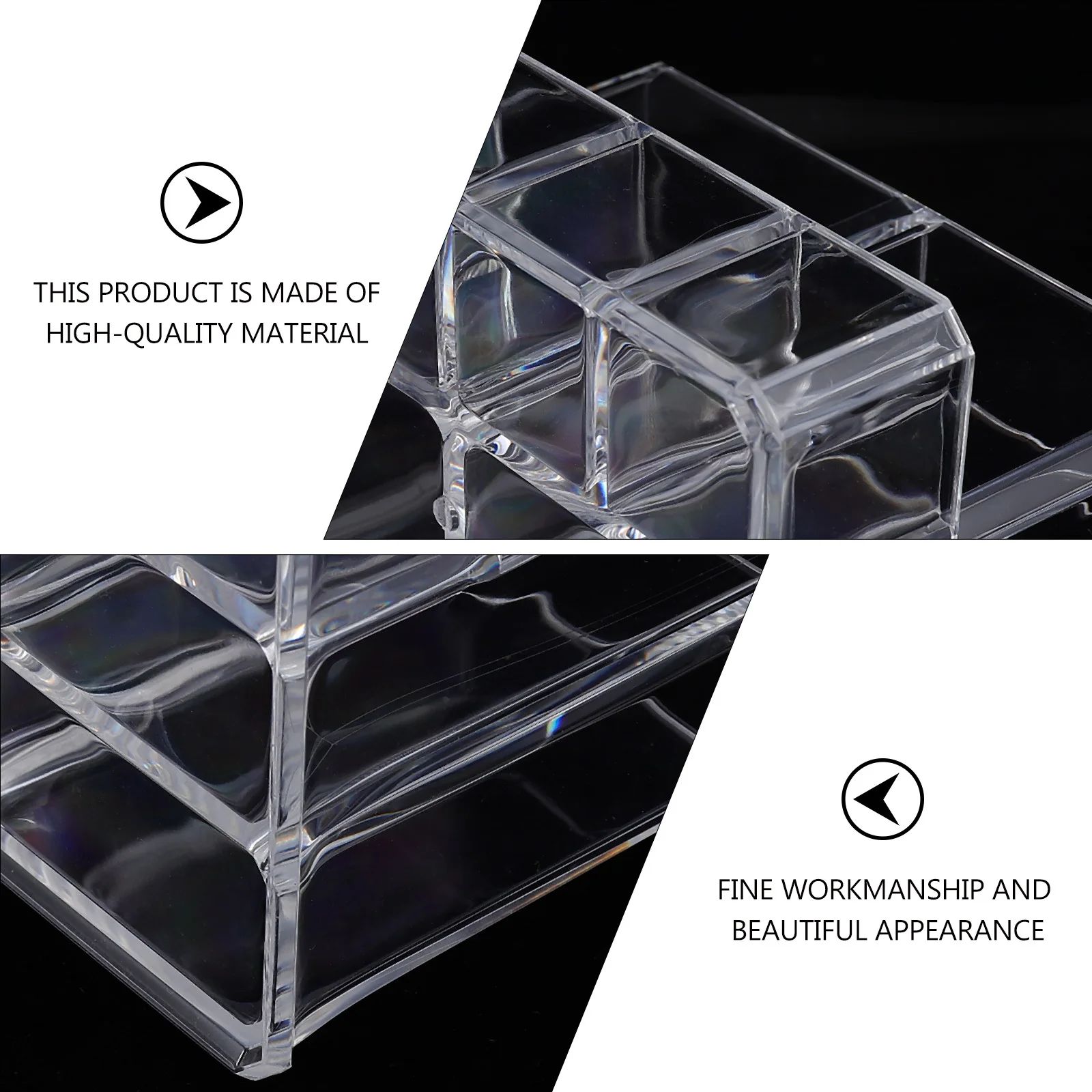 

1Pcs Transparent Desktop Organizer Storage Box Makeup Brush Holder Lipstick Rack Pen Holder Brush Stand Simple Storage