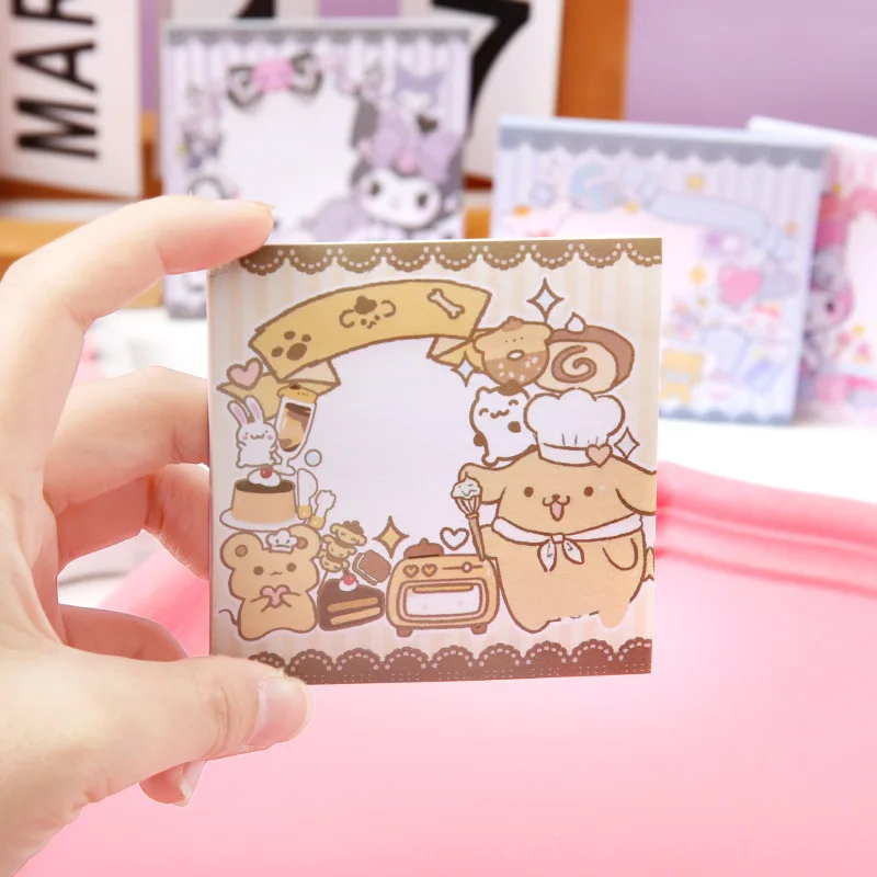 Sanrio Cute Hello kitty Notes Kawaii Kuromi Cinnamoroll Mymelody Figure Student Stationery Handbook Notepad Message Book