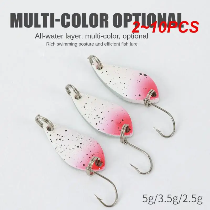 2~10PCS Mini Popper Fishing Lures 4.3cm 4g Topwater Hard Bait Artificial Wobblers Plastic Pesca Fishing Tackle with 10# Feather