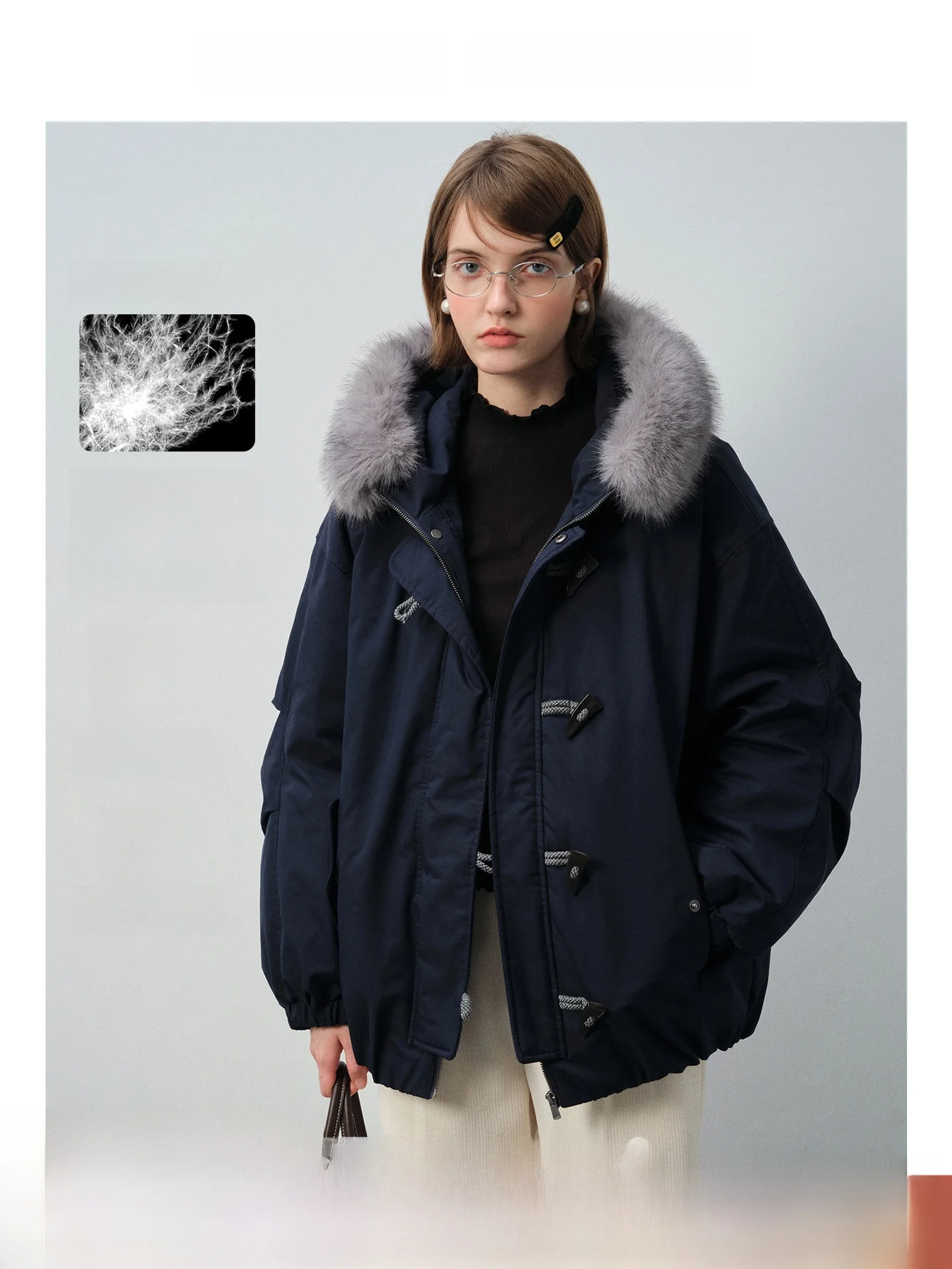 

Женская пуховая куртка Ruge больших размеров, винтажная рабочая одежда, пальто с капюшоном, новая зимняя модель, с воротником из искусственного меха, универсальная теплая верхняя одежда