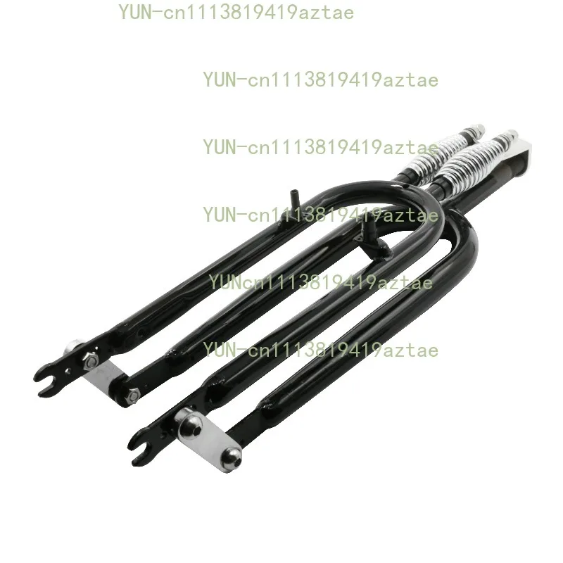 24/26 Inch Double Spring Retro Beach Bicycle Connecting Rod Front Fork Modified V‑Brake Assembly