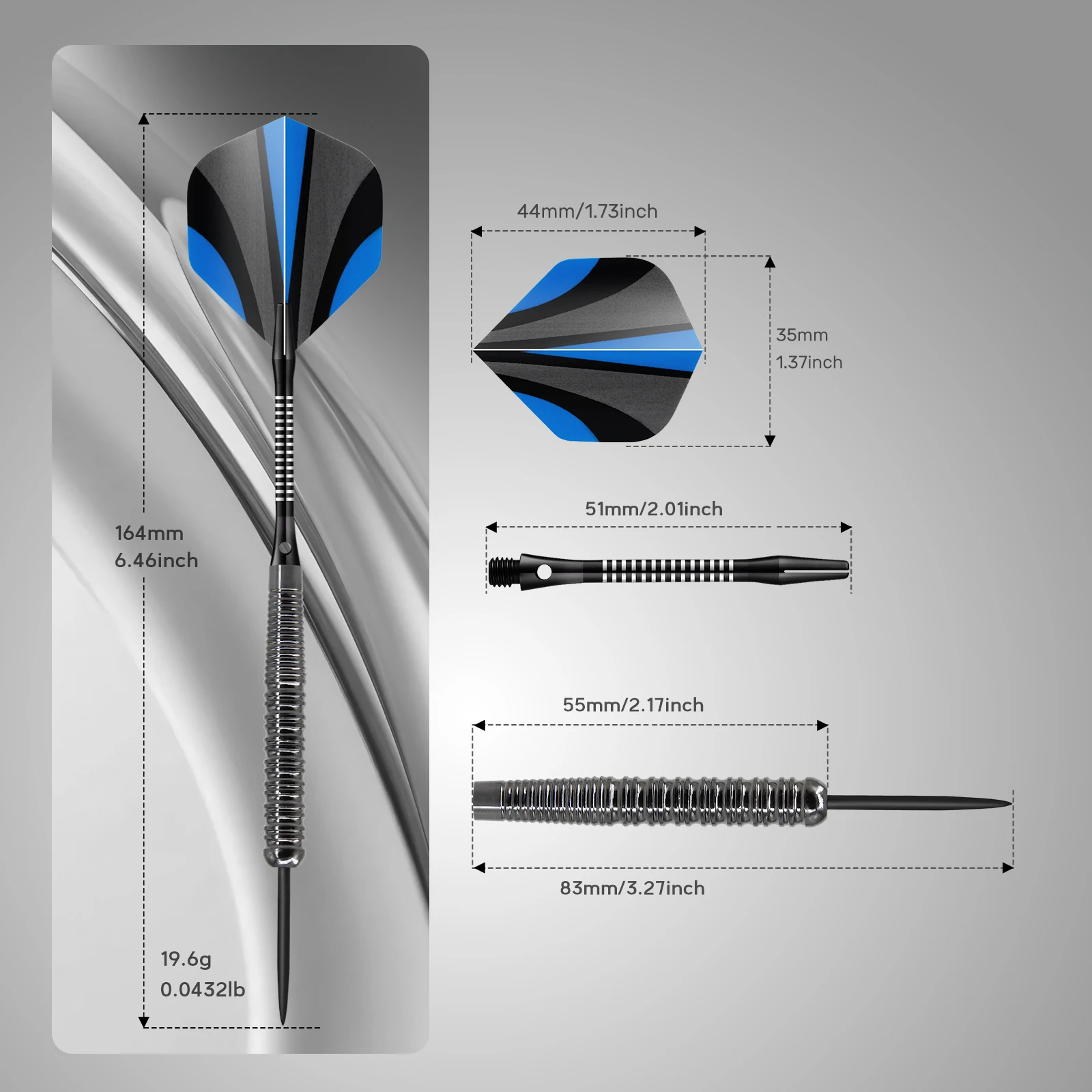 Set di freccette in ferro Huanqu, include ali di freccette, aste per freccette, temperamatite per punte di freccette, una scatola di immagazzinaggio nera e la sezione dell'impugnatura ha una superficie strutturata per aumentare l'attrezzatura del gioco, l'intrattenimento, i giochi di società. Regali di Natale, regali di Pasqua, regali di San Valentino