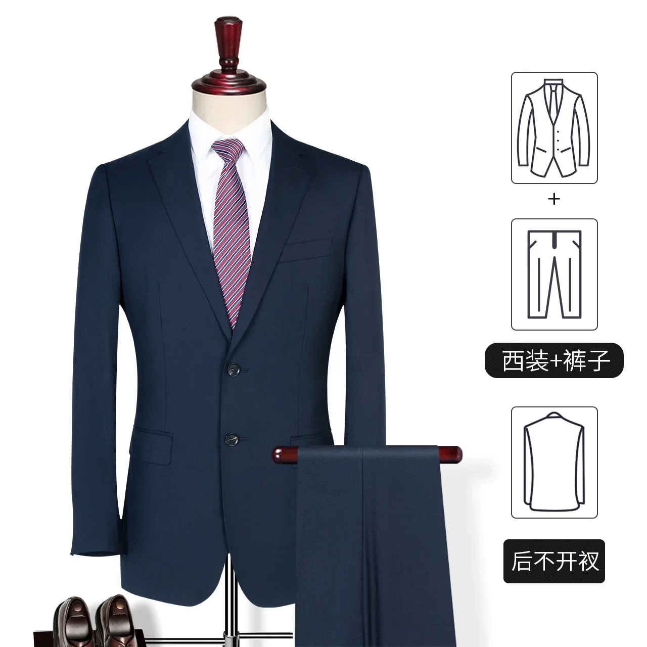 10068 Color block collar handsome shirt trendy groomsman dress