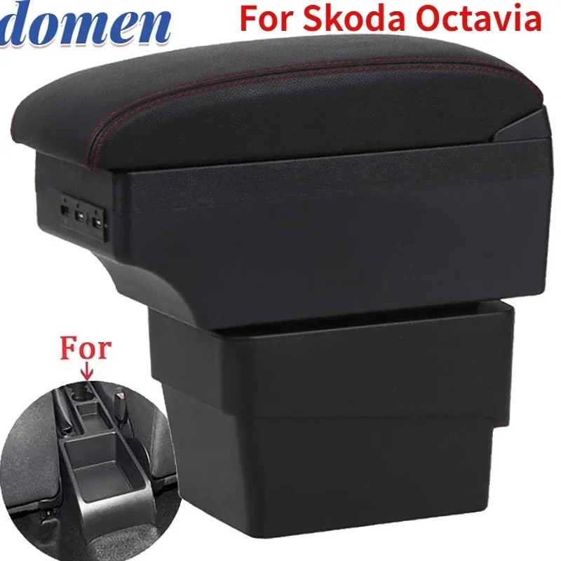 For Skoda Octavia  Armrest For Skoda Octavia Mk3 A7 2014-2017 Car Armrest box Retrofit parts Storage box car accessories USB