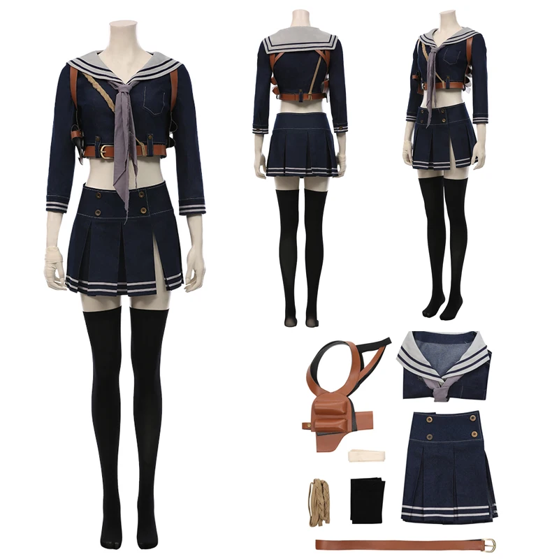 Sauger Punsch Baby Puppe Cosplay Frauen Kostüm Denim Uniform Rock Tops Set Outfits Mädchen Mode Anzüge Halloween Party Kleidung