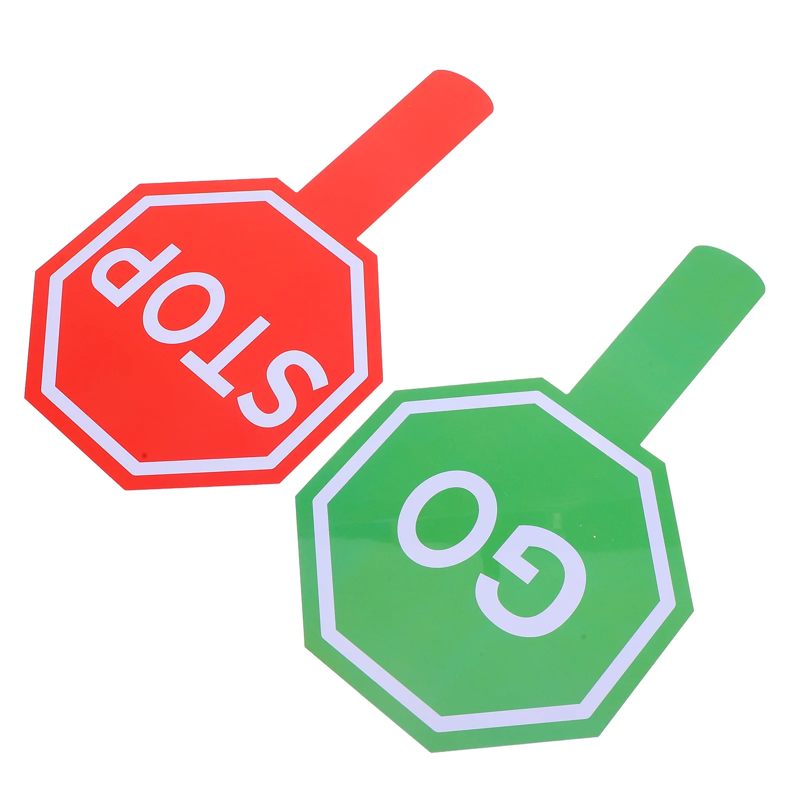 2 قطعة علامة توقف محمولة باليد مزدوجة الجوانب أحمر أخضر المجاذيف مقاوم للماء دائم الفصول الدراسية لعبة التدريس السلامة المرورية #1