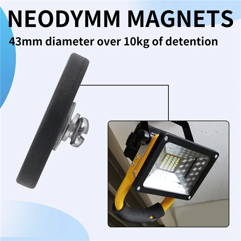

Fresh Rubber Coated Magnet With Rubber Coating Ø 43Mm Anti Scratch Magnet M6 Male Thread Black