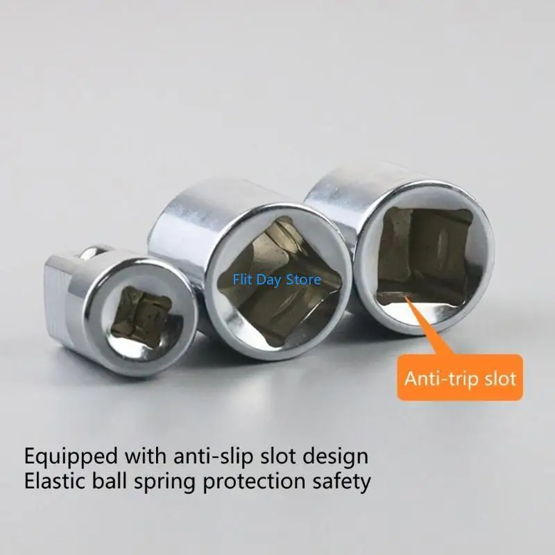 F92C 6Pcs Ratchet Wrench Socket Converters Sleeve Head Adapter 1/4inch to 3/8inch