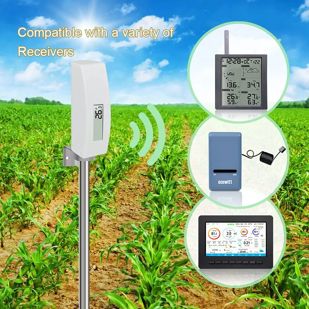 Imagem -05 - Ecowitt-sensor de Temperatura do Solo Wn34s Testador à Prova Dágua com Tela Digital Lcd 118 Polegadas Sonda de Temperatura